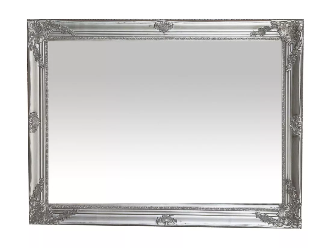 Miroir avec cadre argenté - Bois - 62x82 cm