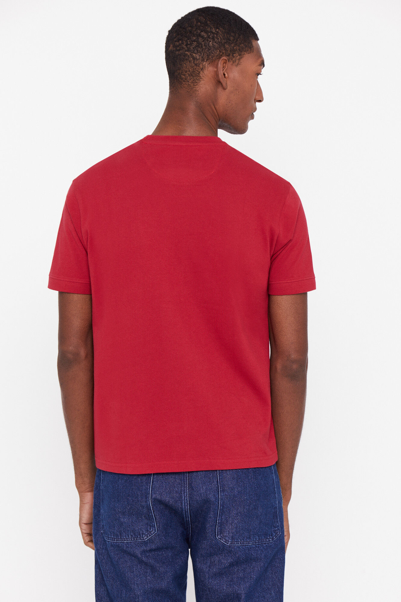 Camiseta básica de piqué - Bordô