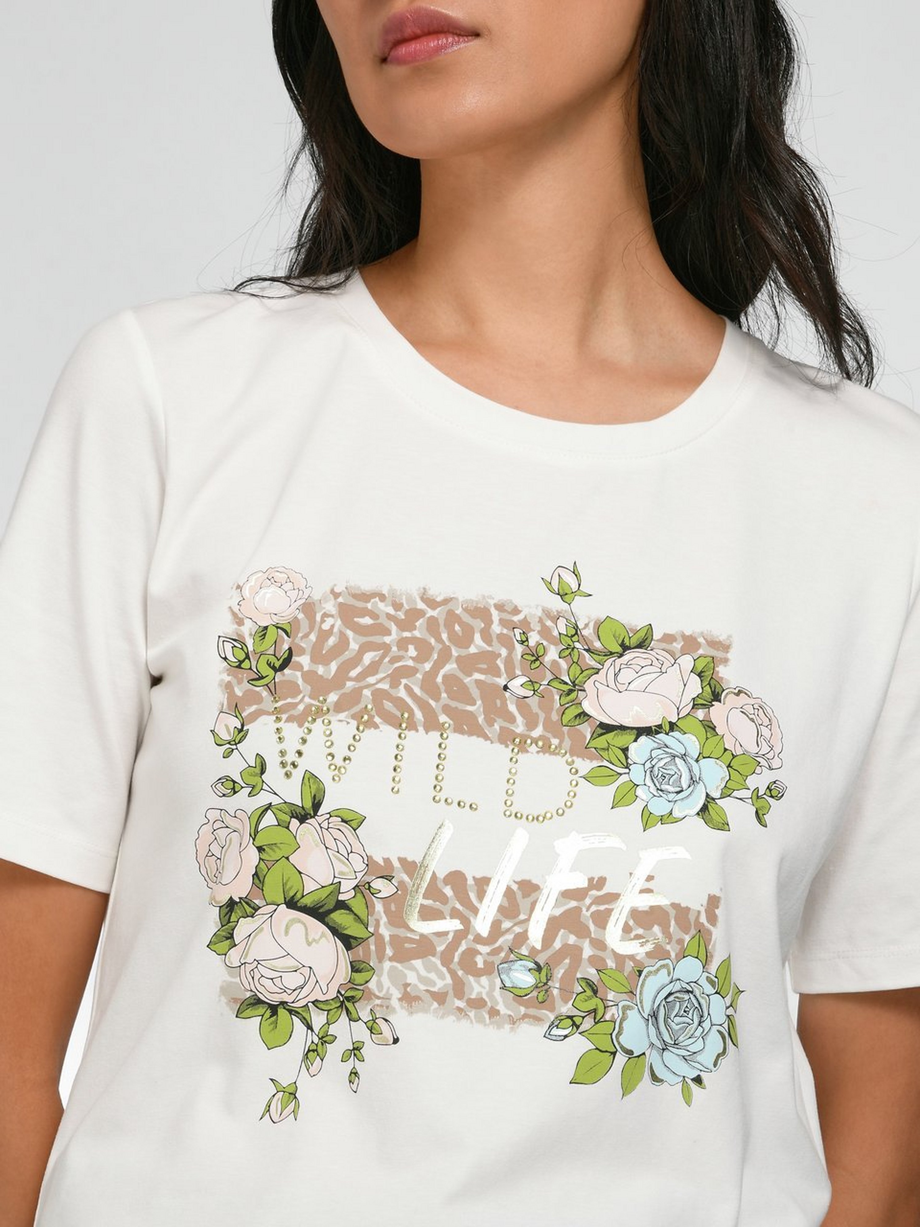 Rundhals-Shirt mit 1/2-Arm