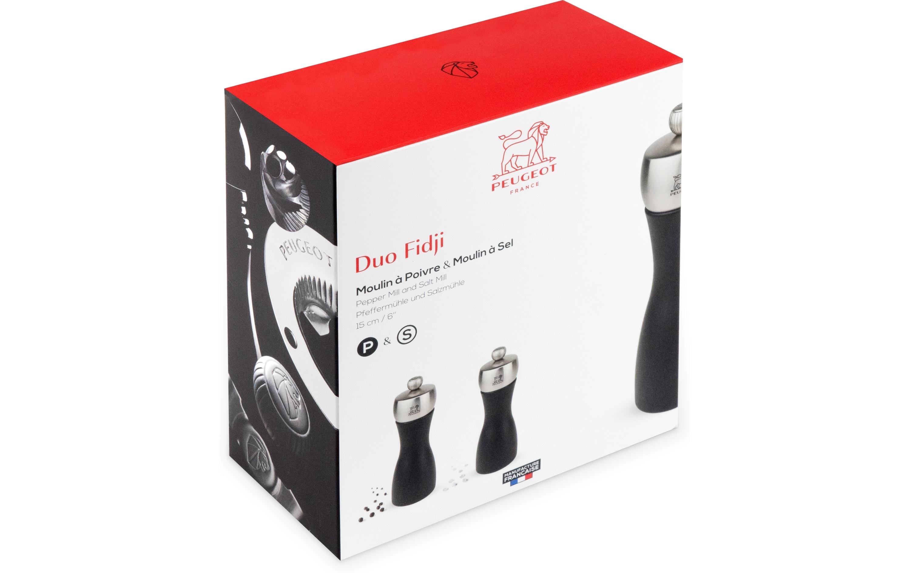 Pfeffermühle Fidji 15 cm, Schwarz/SilberPfeffermühle