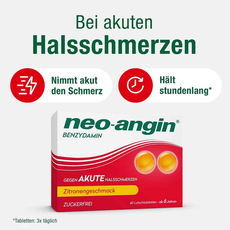 neo-angin Benzydamin gegen akute Hasschmerzen Zitrone, 40 St