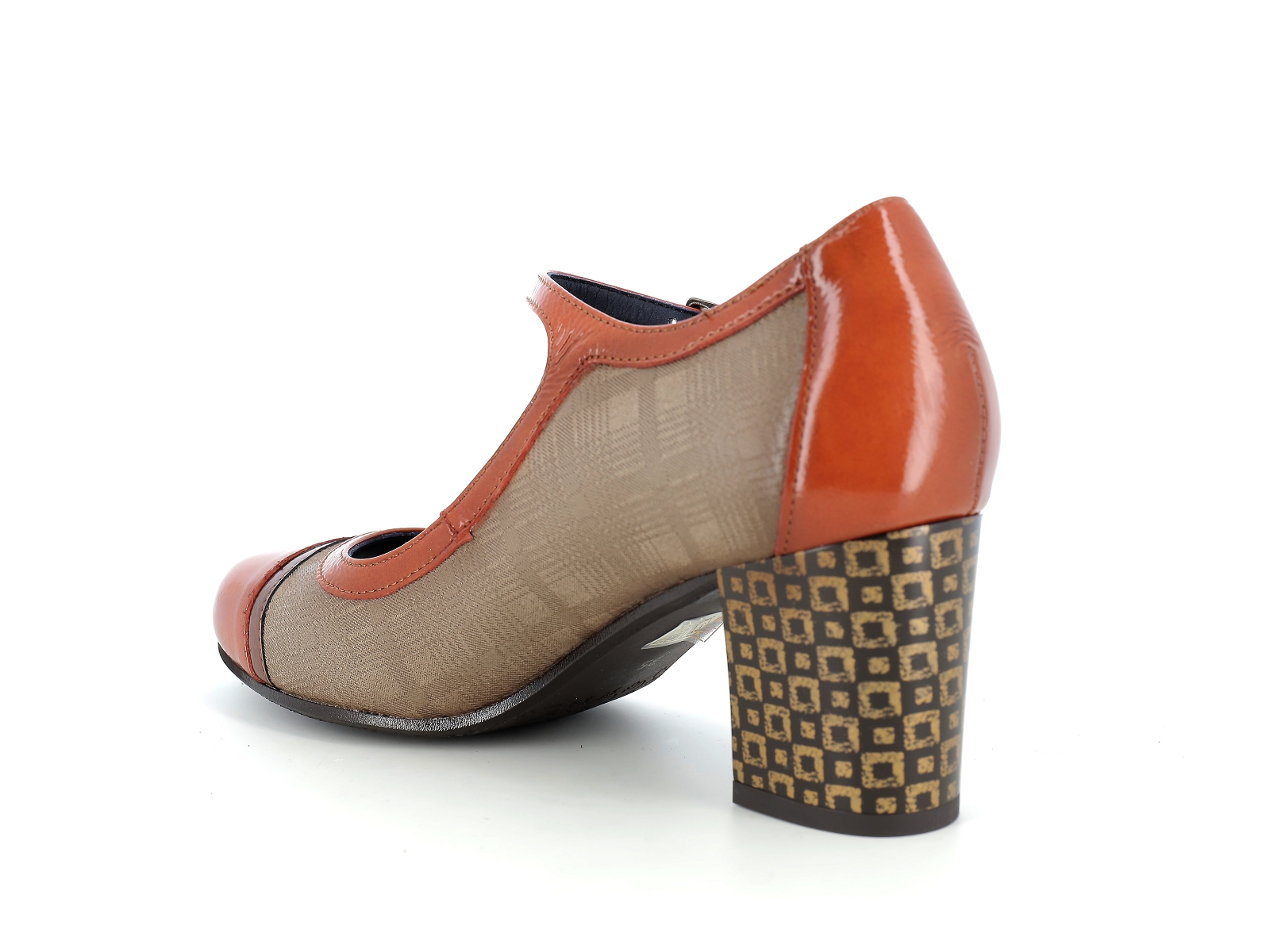 Dorking-D8669 Matières combinées Marron-Orange
