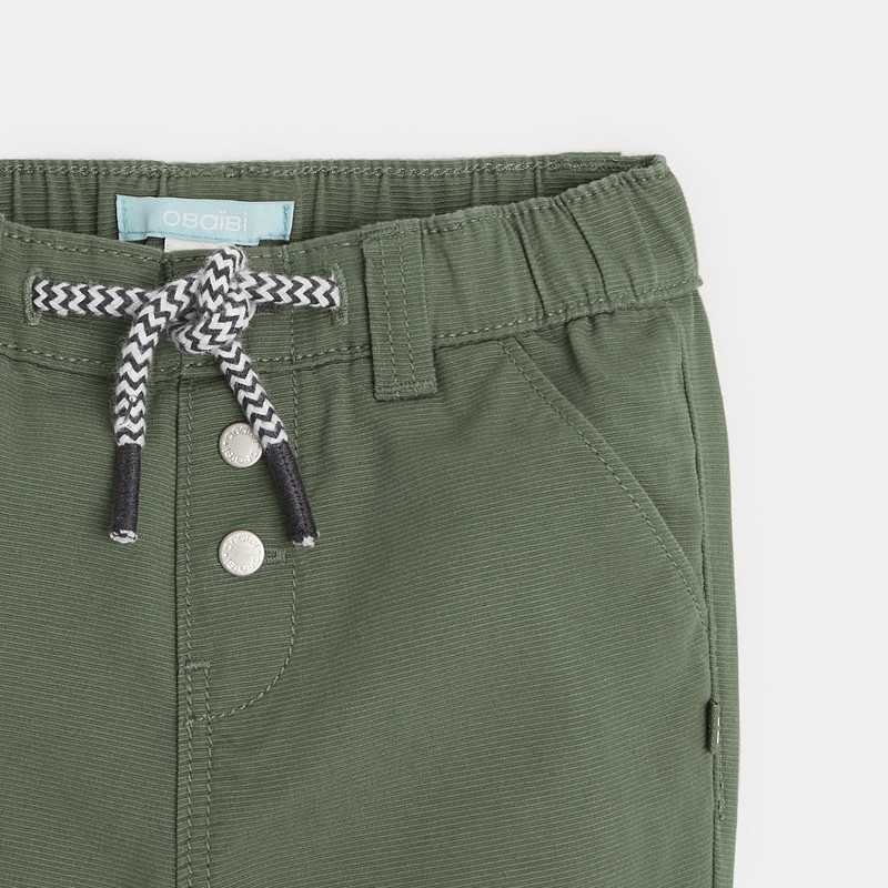 Pantalon regular coton fantaisie vert bébé garçon