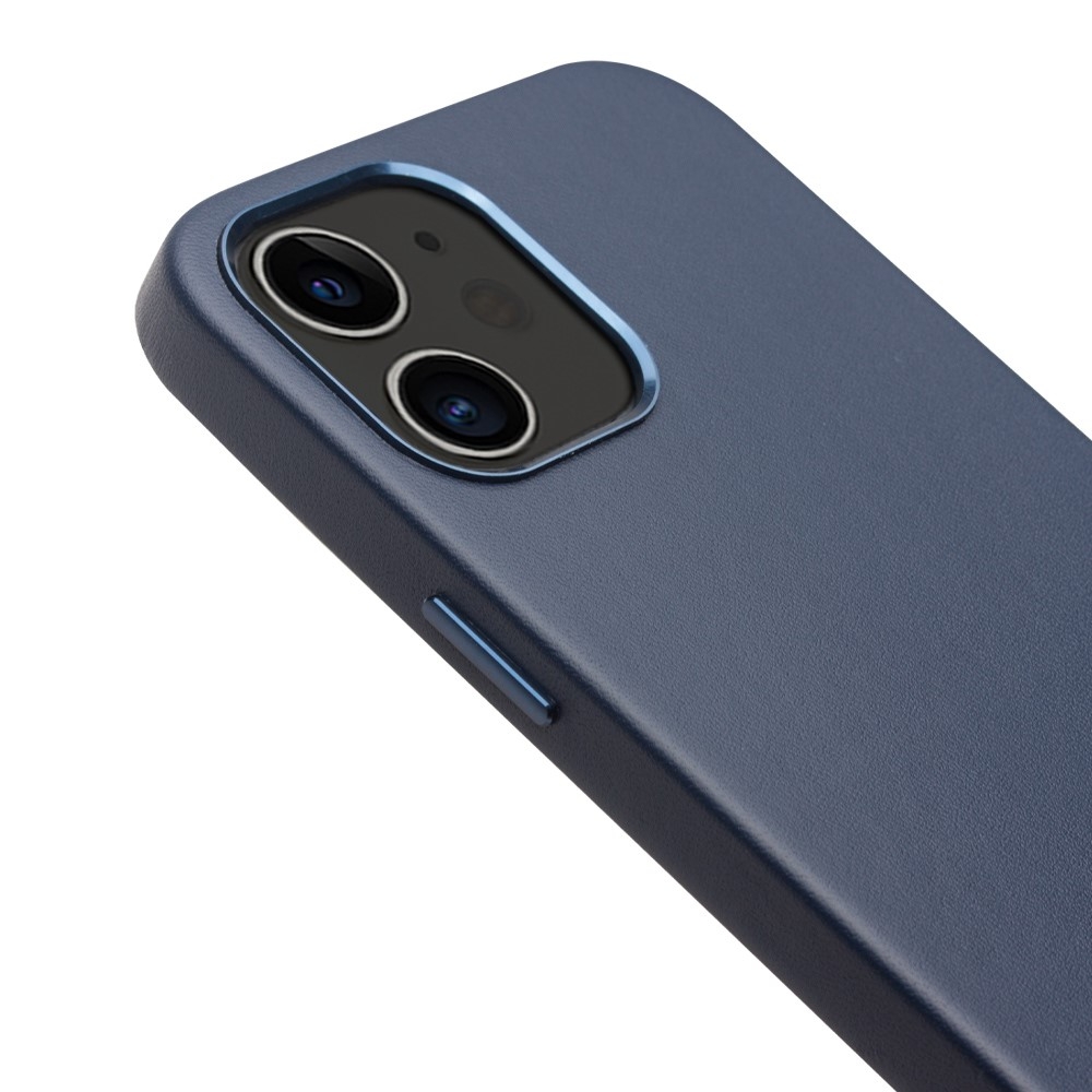 iPhone 12 / iPhone 12 Pro Echtleder Hülle Back Case - Blau
