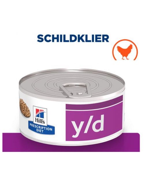 Hill's Prescription Diet Y\/D Thyroid Care Blik - Kattenvoer - Kip 156 g