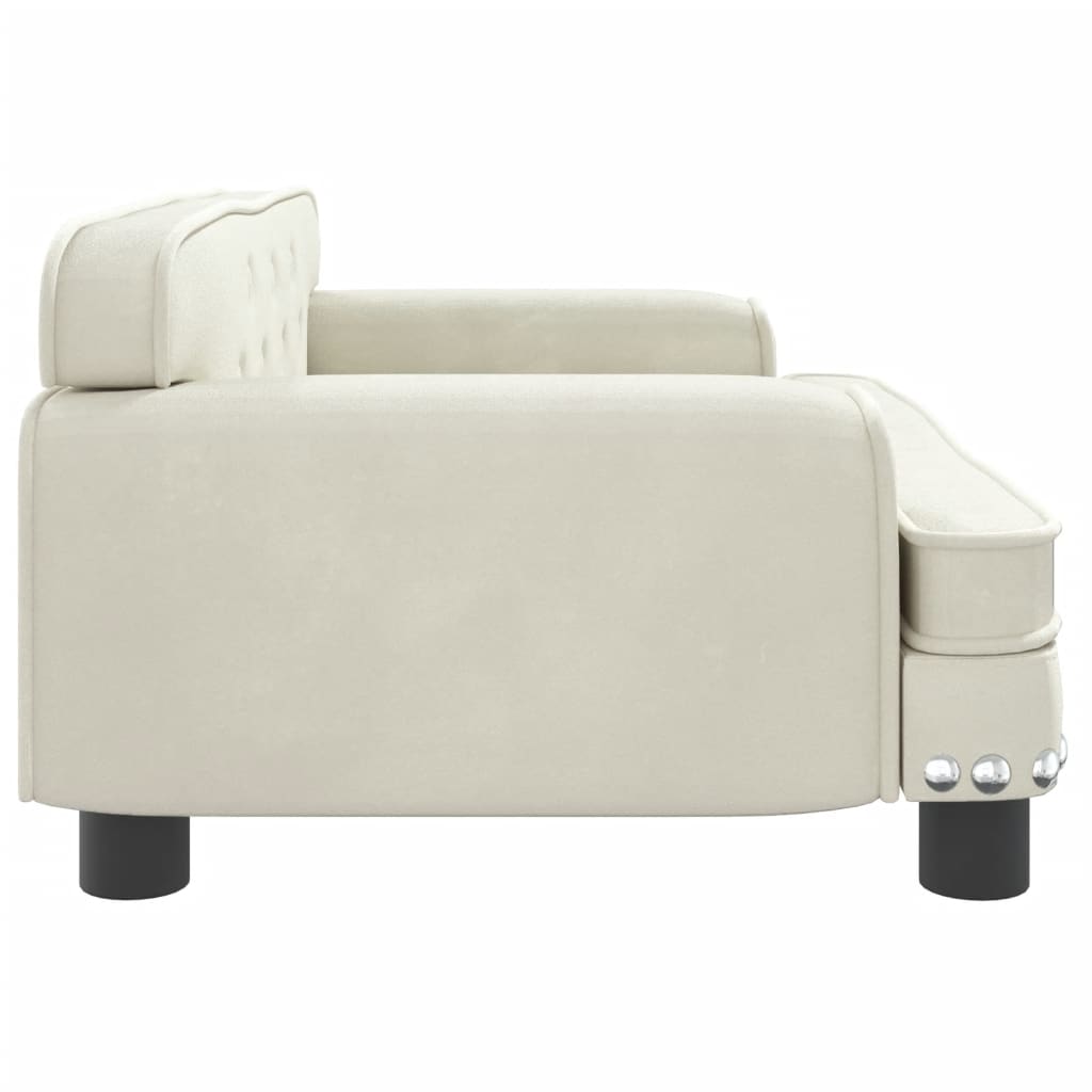 Cama para cães vidaXL em veludo creme, 70x45x30 cm