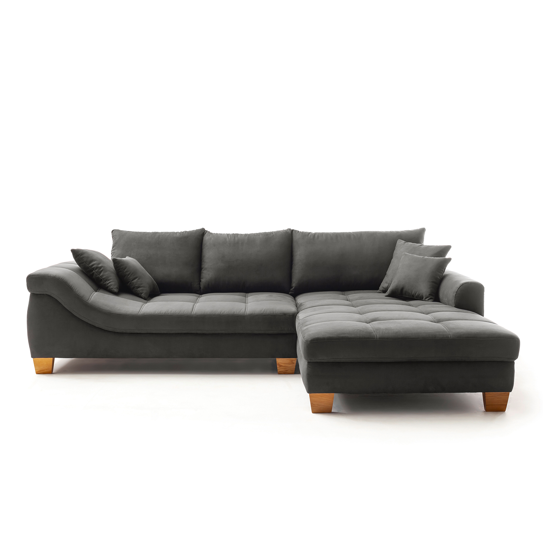 Ecksofa - anthrazit - Microfaser - beidseitig montierbar