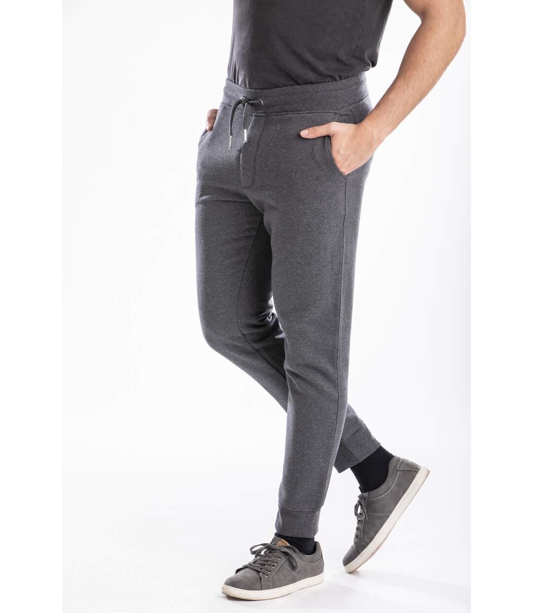 Pantalon de détente élastiqué en molleton gratté KIMEO GRIS