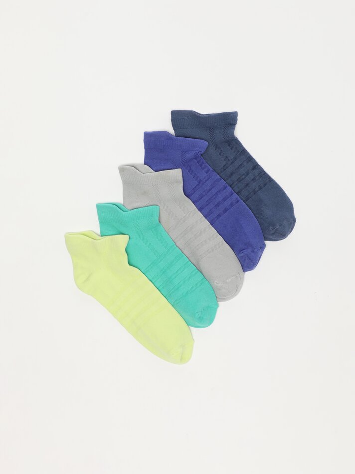 Pacote com 5 pares de meias de microfibra coloridas - Sortidas
