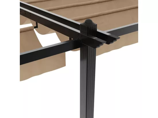 Tonnelle de jardin avec toit rétractable taupe 3x6 m aluminium