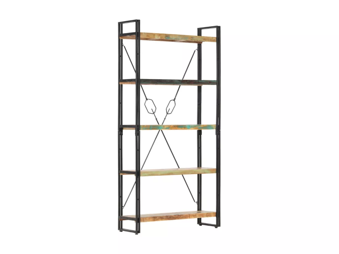 Bibliothèque 5 niveaux 90x30x180 cm Bois solide de récupération