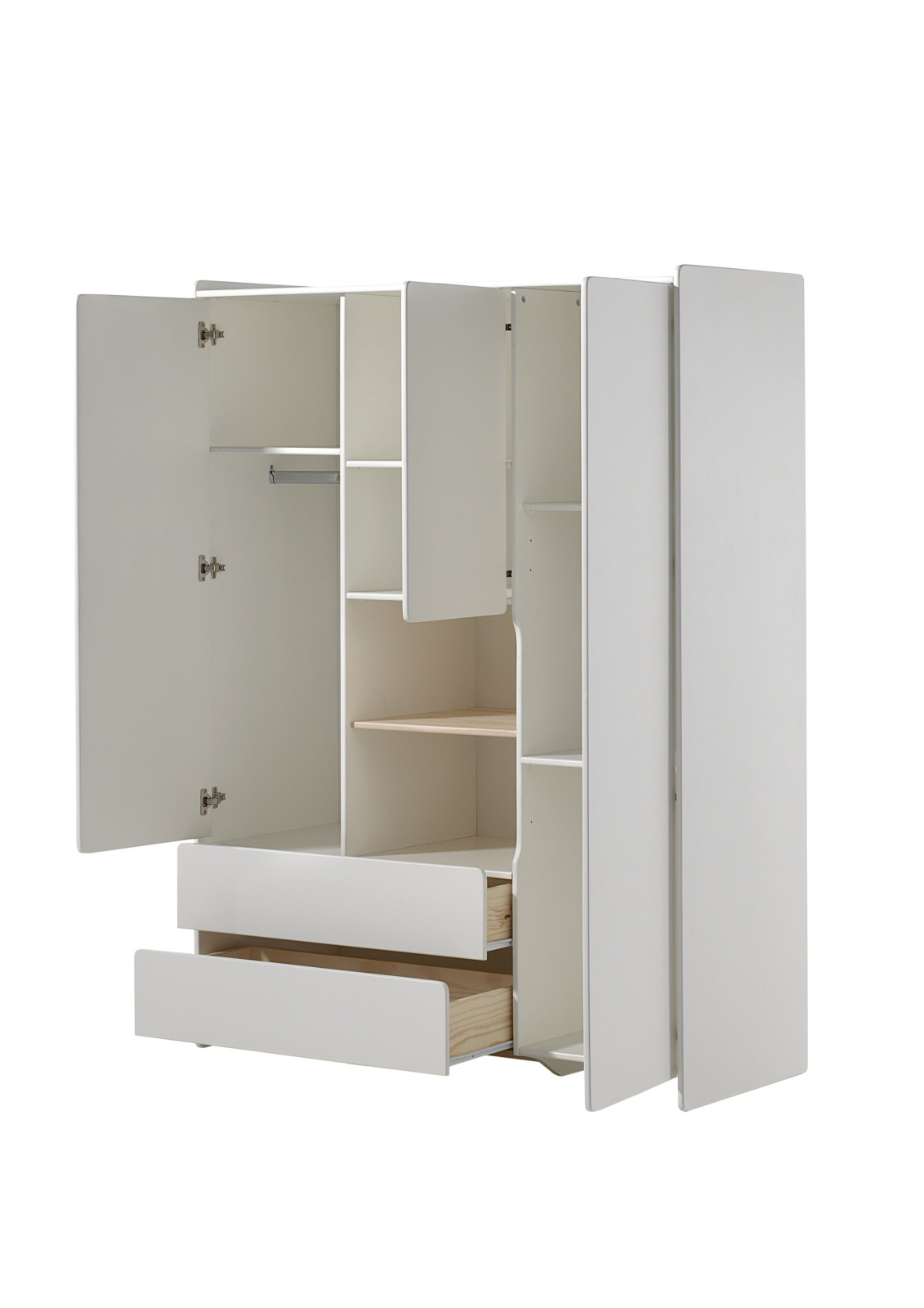 Kleiderschrank KIDDY - weiß - 133 cm breit