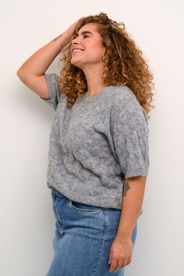 Kaffe Curve KCnalene Knit Pullover Grey melange