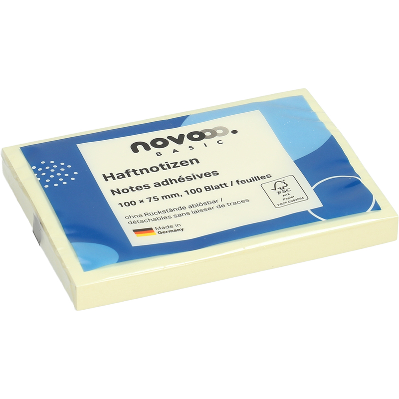 novooo Haftnotizen Basic, 100 x 75 mm, 100 Blatt
