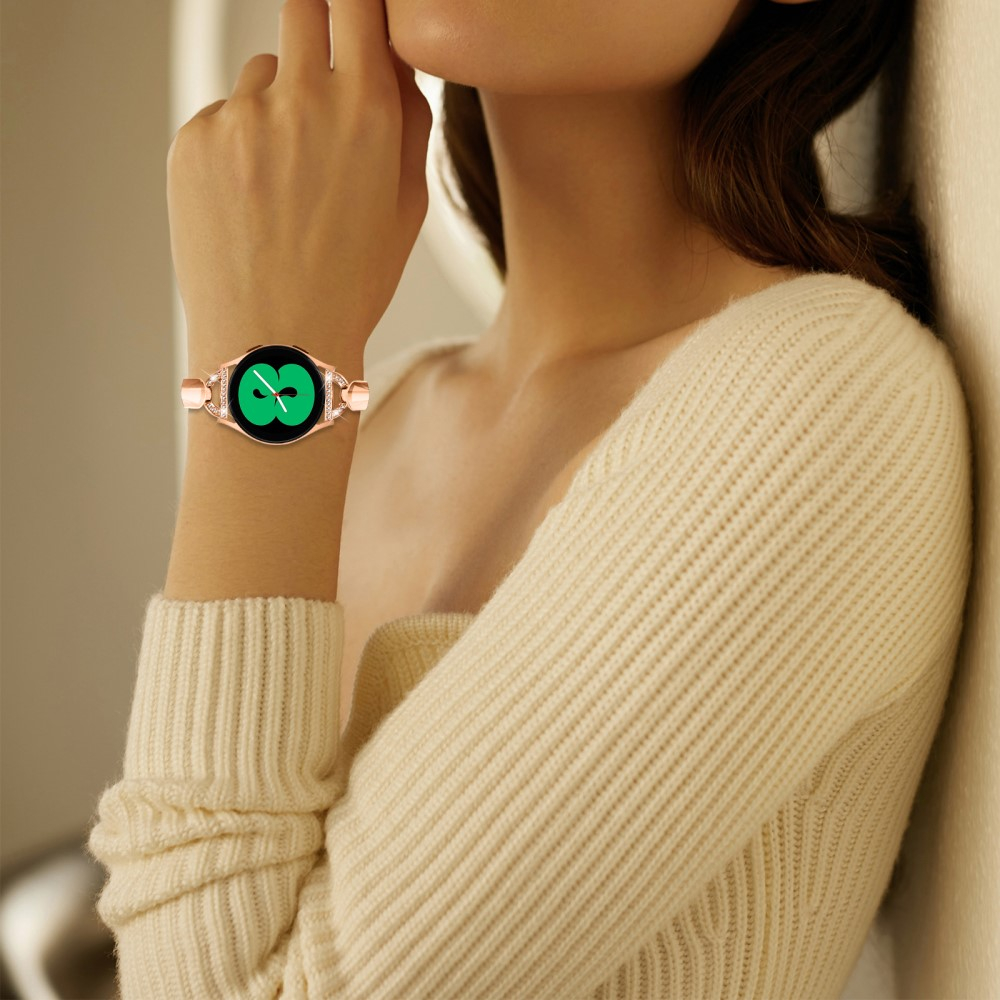 Samsung Galaxy Watch Active 2 (40mm) Strassstein Armreif Edelstahl Schmuckarmband - Roségold