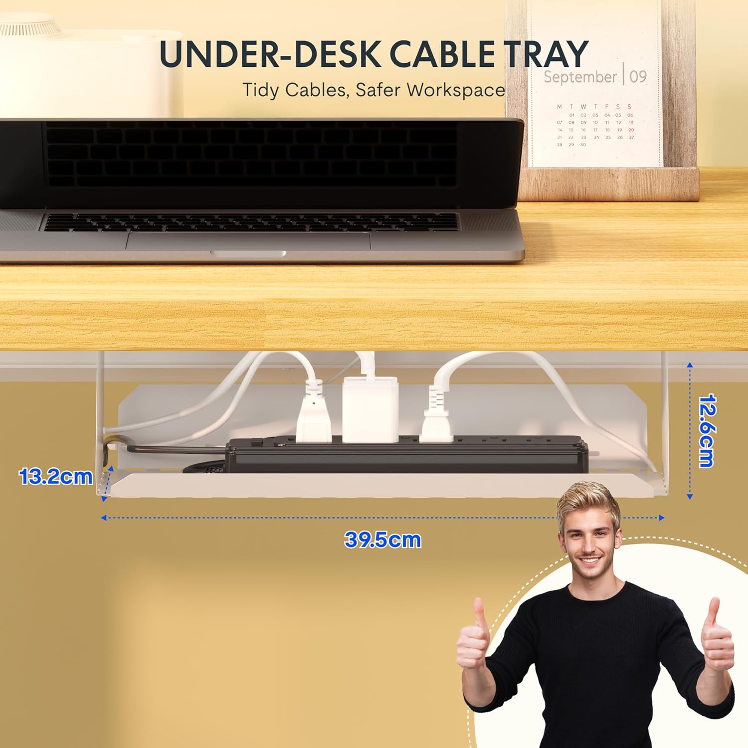 FlexiSpot Höhenverstellbarer Schreibtisch Basic–Mit Kabelmanagement, Haken und EINTEILIGER Tischplatte, Ergonomischer Homeoffice-Tisch, Bürotisch (100x60cm, Weiß)