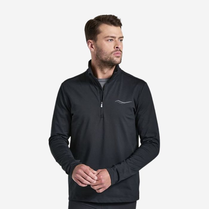 Saucony Herre Trøjer Solstice 1/4 Zip Sort