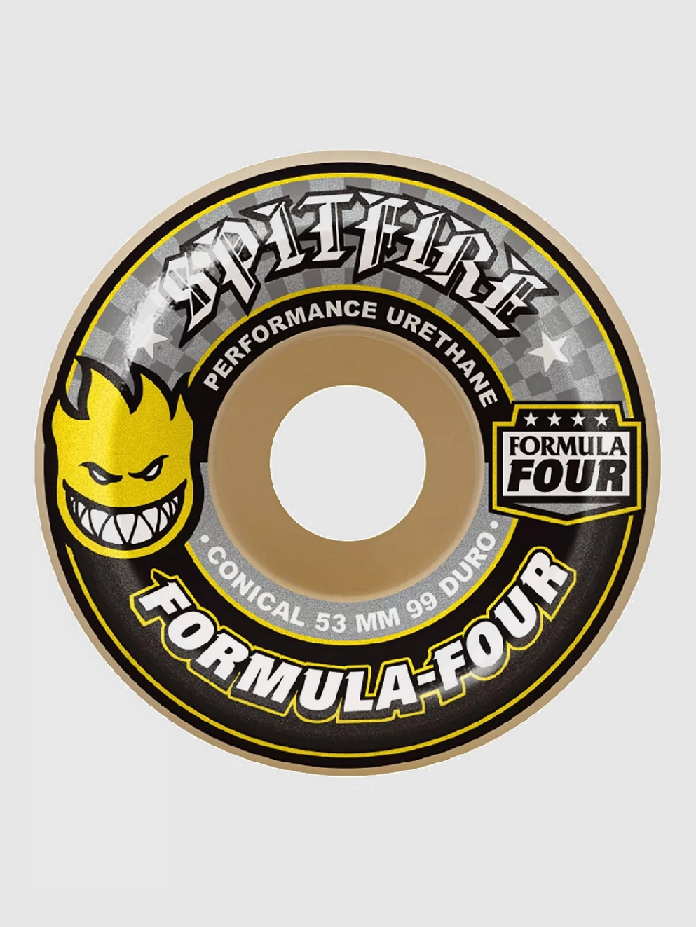 Spitfire Formula 4 99D Conical II 54mm Wheels yellow print