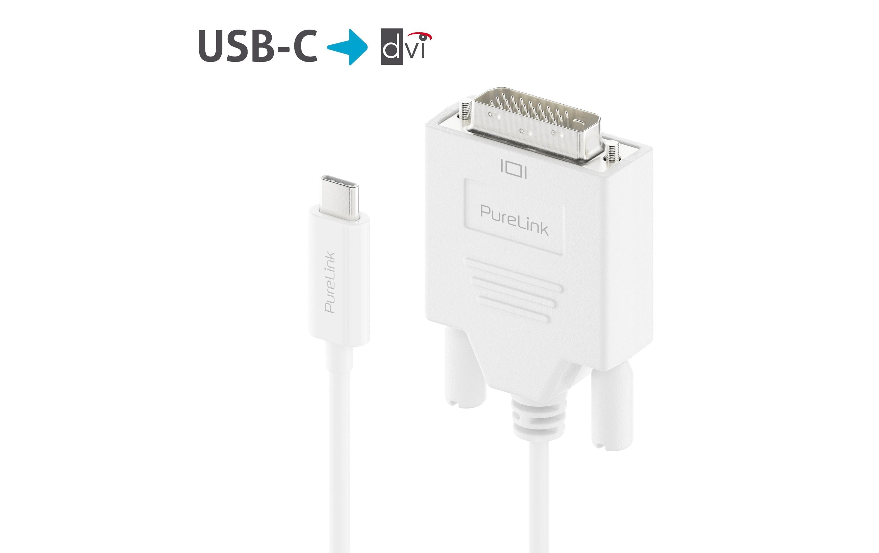 Kabel IS2210-010 USB Type-C - DVI-D, 1 m, WeissPremium Aktives 2K USB-C / DVI Kabel – 1.00m, weiss