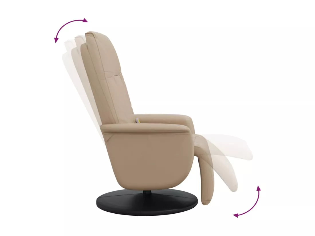 Fauteuil inclinable massant repose-pieds cappuccino