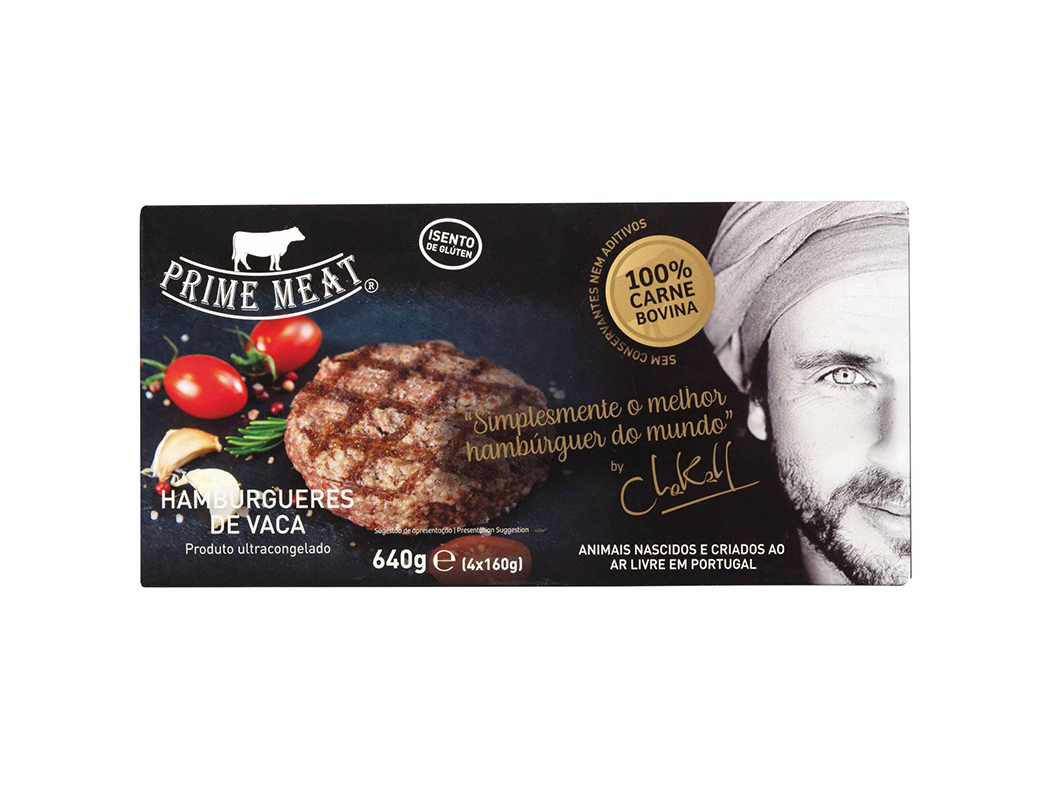 HAMBURGUERES VACA PRIME MEAT 100% CARNE BOVINA BY CHAKALL 4X160G