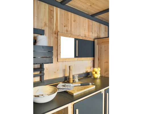 Grillhuis Konsta groot 343 x 102 cm natuur-antraciet