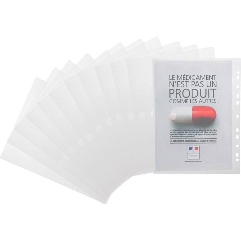 Chemise perforée à scratch Djois By Tarifold 25 x 32,5 cm incolore - sachet de 12