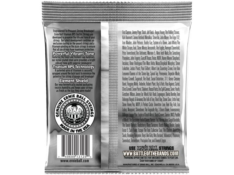 Ernie Ball Gitarrensaiten 3125 Slinky Coated Titanium – Ext Praktischer Saitensatz für Ihre E-Gitarre