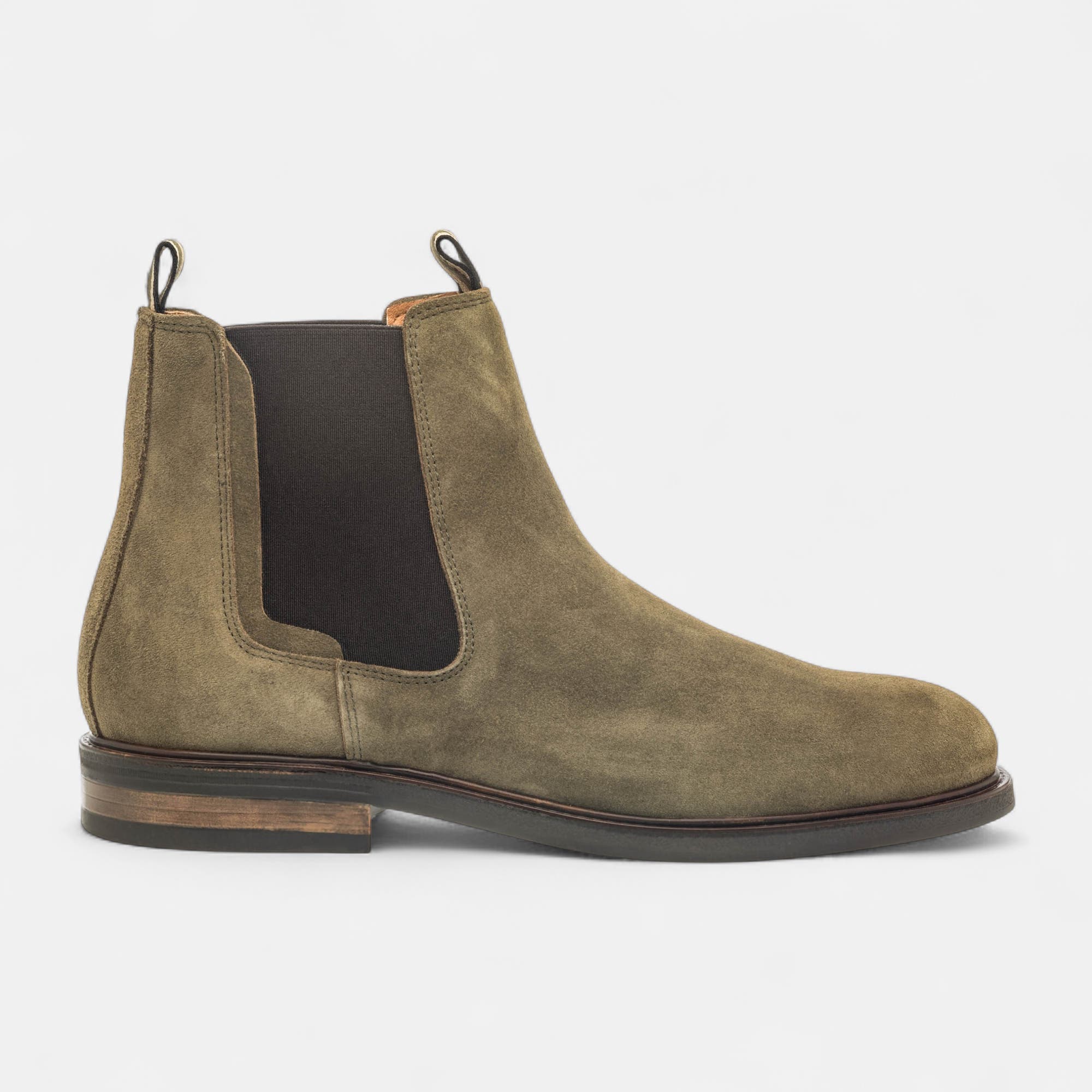 Boots chelsea Homme en cuir kaki