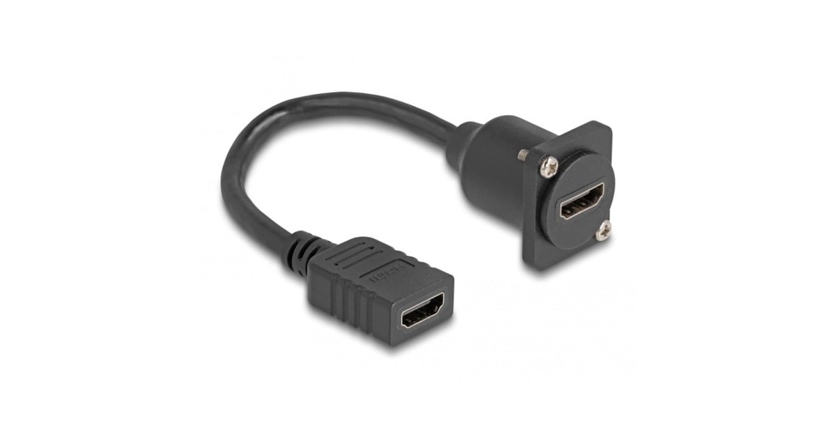 DeLOCKD-Type HDMI cable female to female kabel  (Zwart, 20cm)