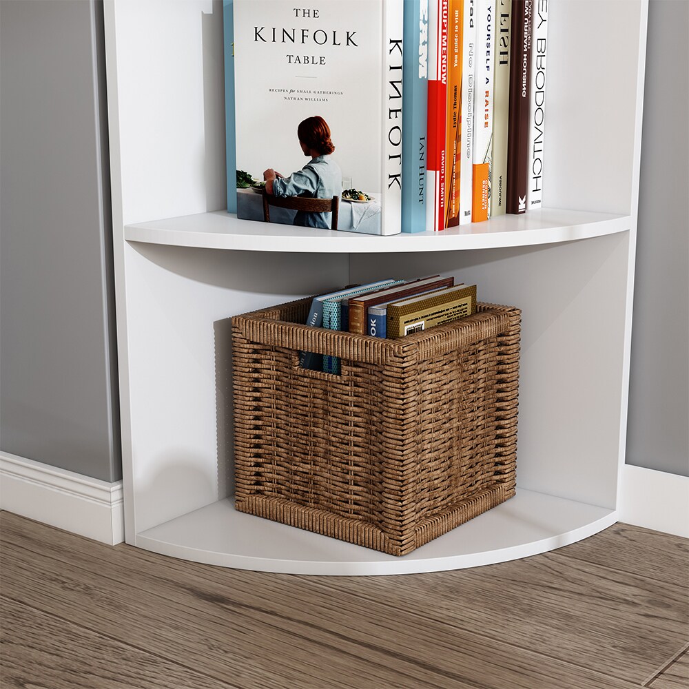 Oskar-Store Eckregal Fabienne, 180x40cm, Weiß, stehendes Bücherregal mit 5 Fächern