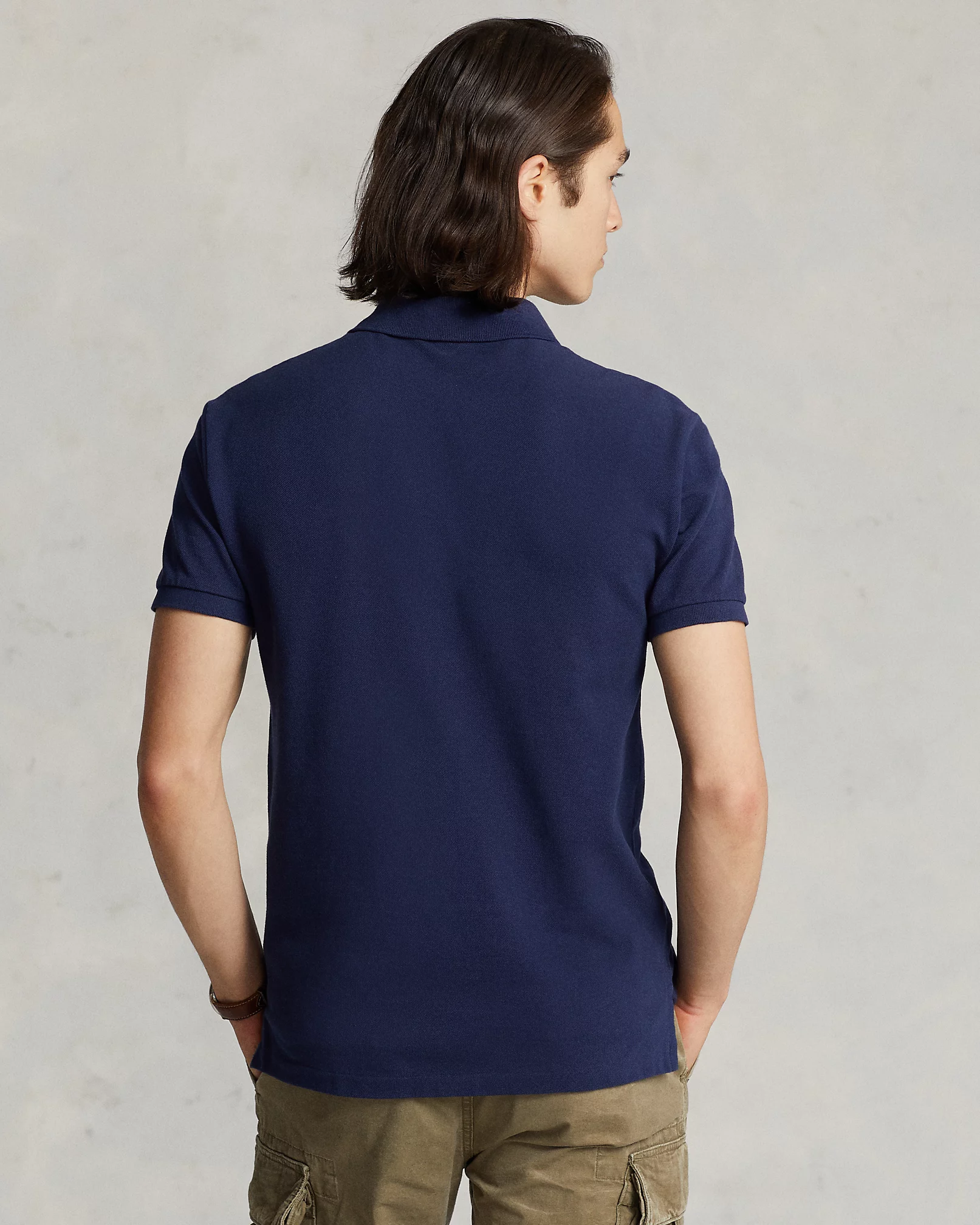 Navy Slim Fit Polo Red Logo