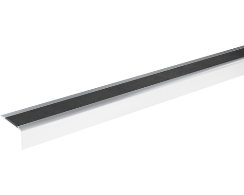 SKANDOR trapneusprofiel, zilver geanodiseerd, geperforeerd met rubberen inleg, 22x42x1350 mm