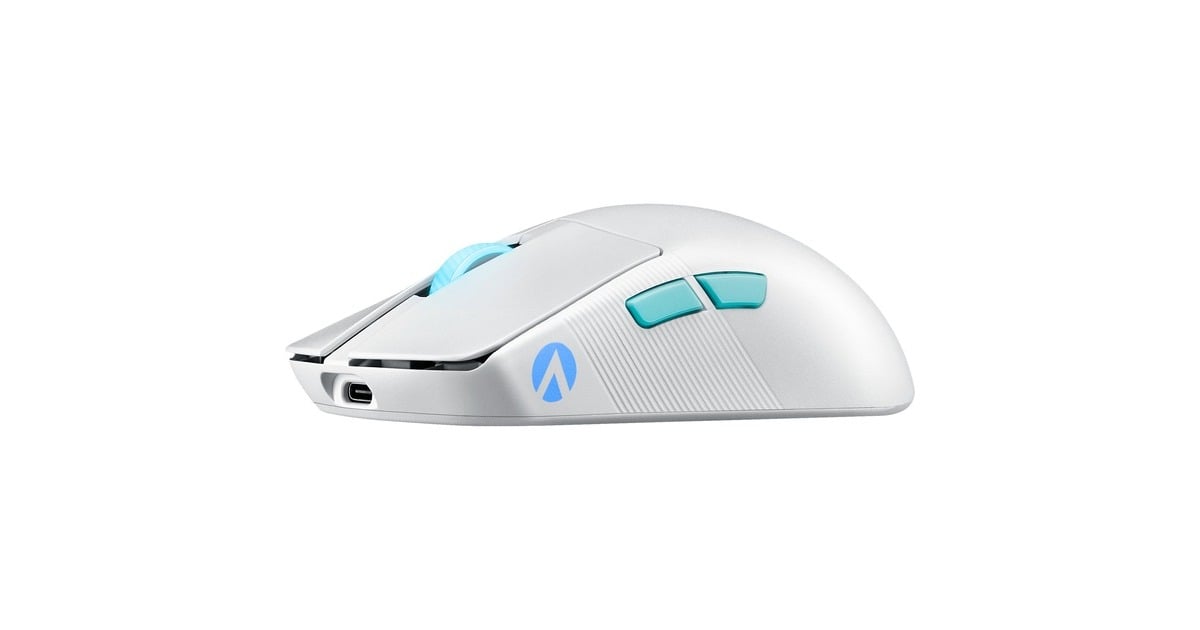 ASUSROG Harpe Ace Aim Lab Edition gaming muis  (Wit, 100 - 36.000 dpi, USB 2.0, 2,4 GHz, Bluetooth, RGB leds)