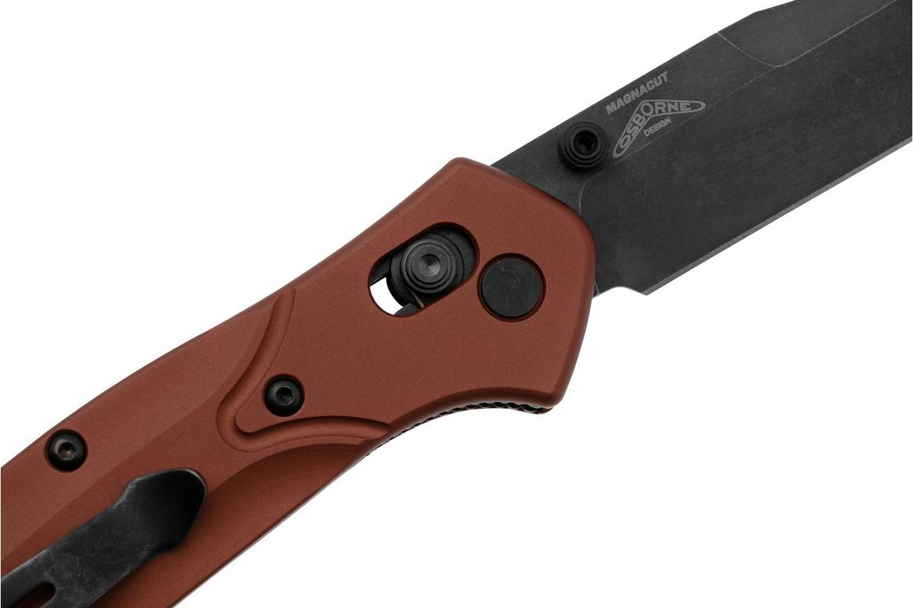 Benchmade 940BK-03 Osborne, DLC Battlewash CPM MagnaCut, Burnt Copper Aluminum zakmes, Warren Osborne design