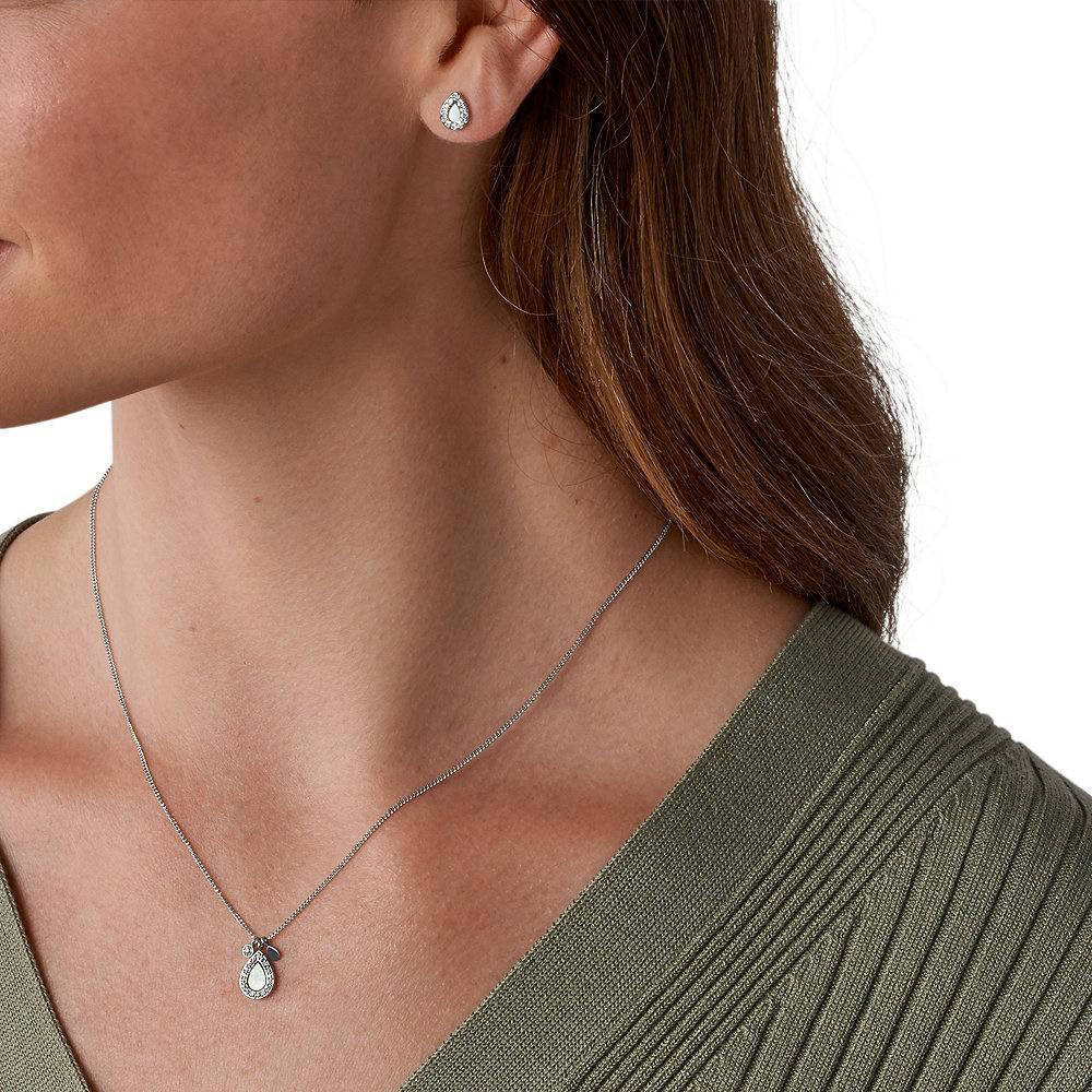 Fossil collier + oorbellen JF03765040 Classics zilverkleurig