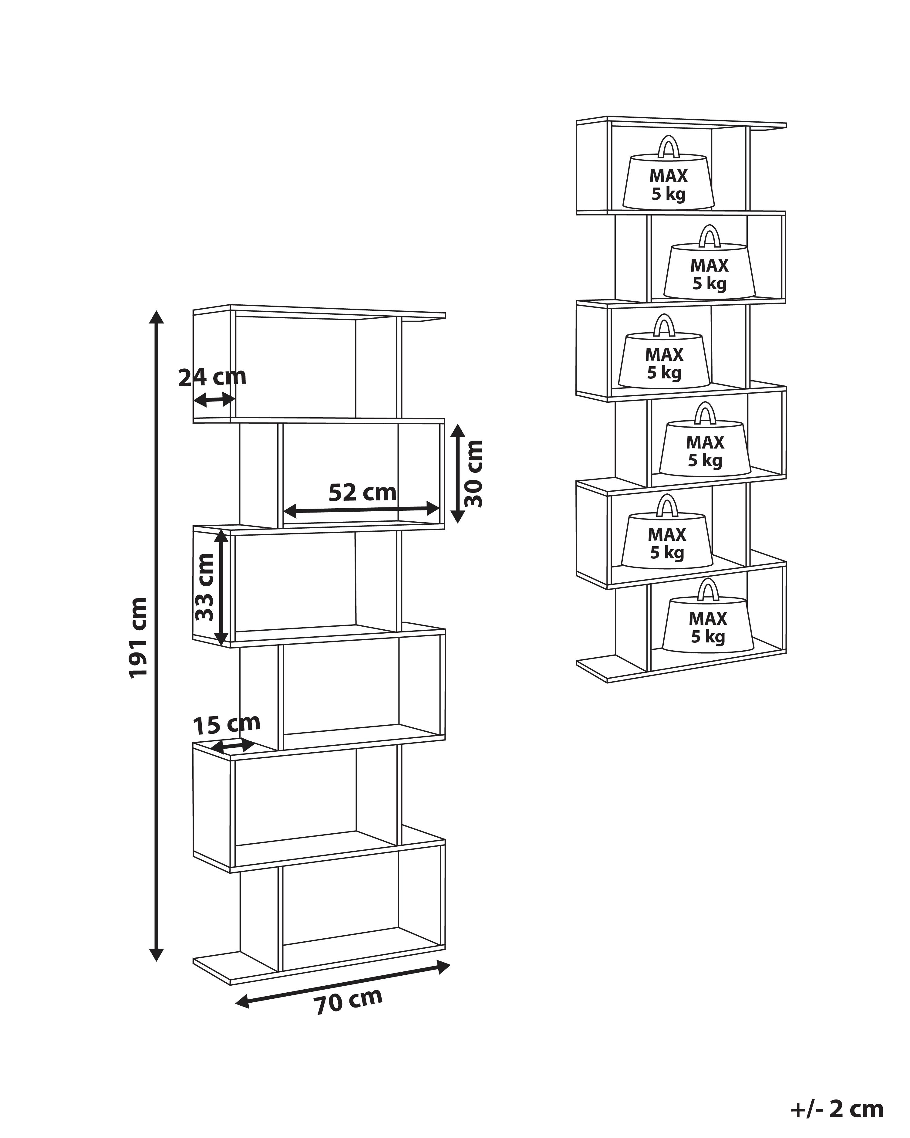 Boekenkast met 6 planken VALDOSA 191 cm Donkerbruin