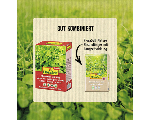 Klimaatgazon met microklaver FloraSelf Select 1 kg / 40 m²