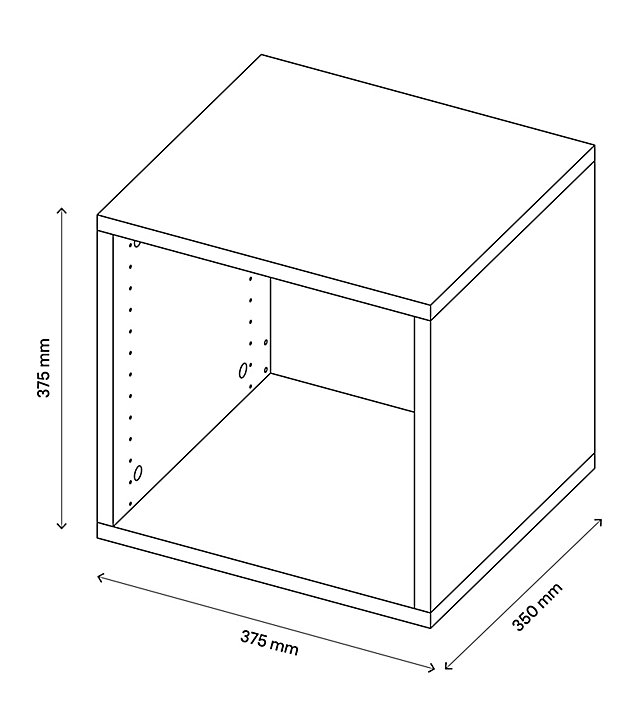 Caisson effet chêne GoodHome Atomia H. 37,5 x L. 37,5 x P. 35 cm