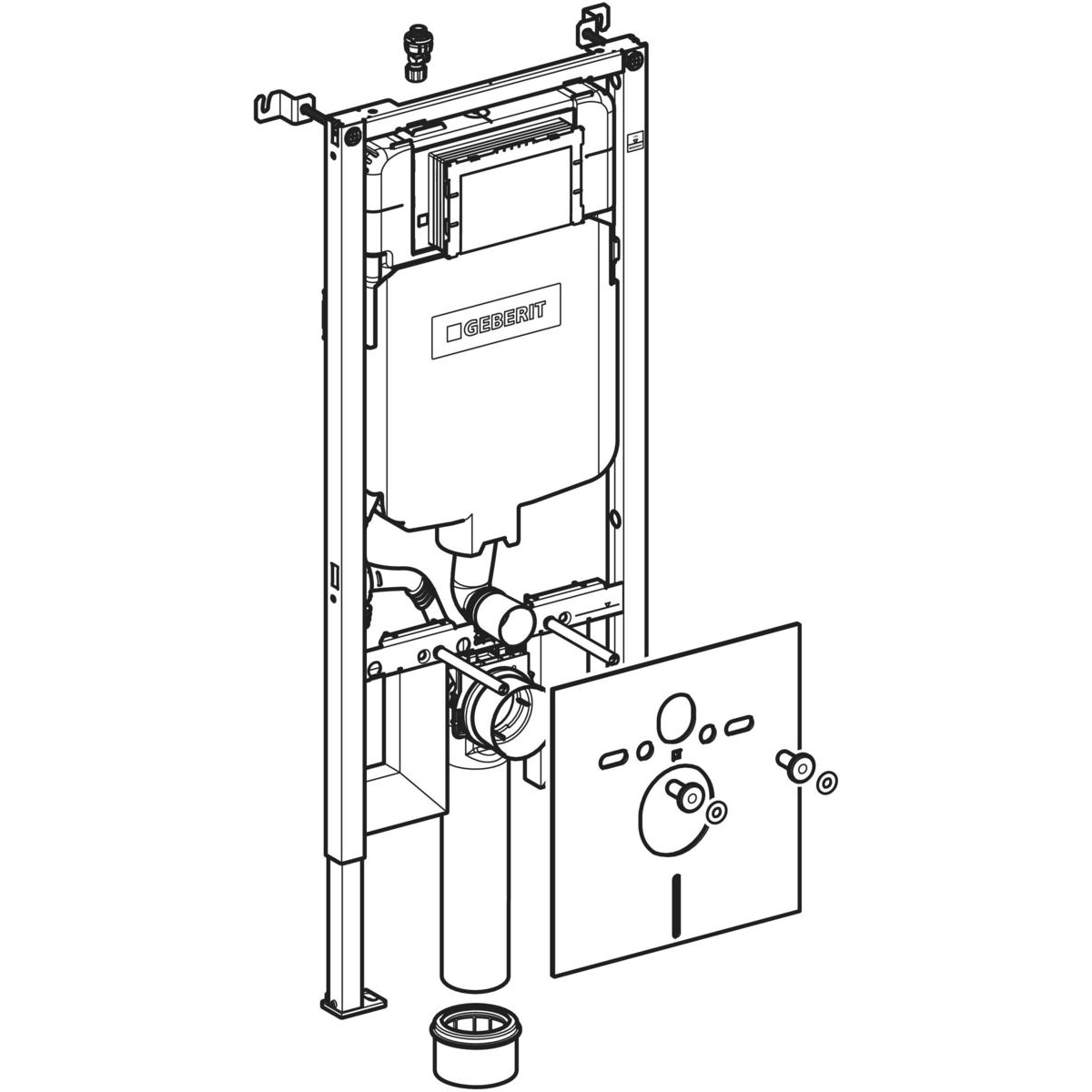 Geberit Duofix UP720 WC-element m. Sigma reservoir 8cm m. geluidsisolatieset frontbediend H114cm ruimtebesparend