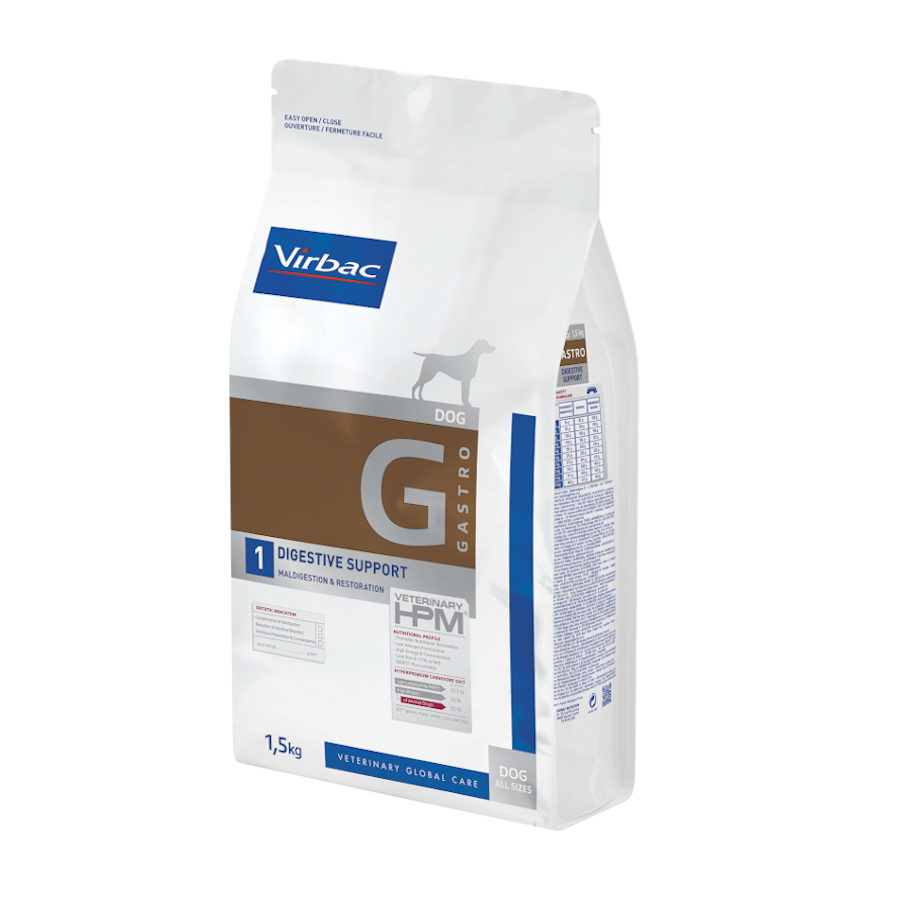 Alimento para cães Virbac Veterinary HPM Gastro G1 para suporte digestivo