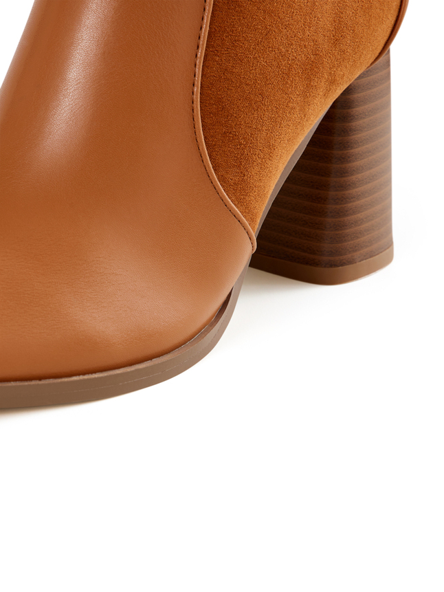 Bottines à talon bi-matière
