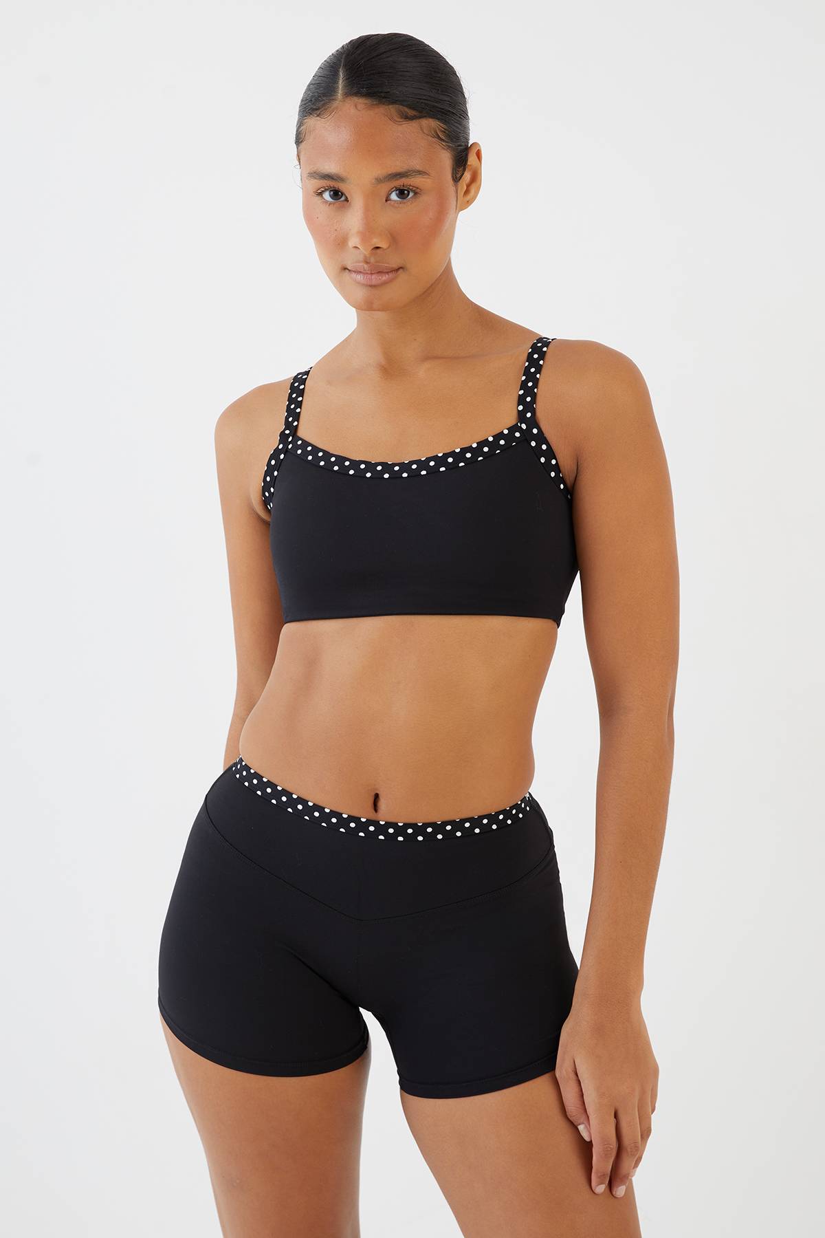 Brassière De Sport Sculptante À Pois Superposée Dsgn Studio