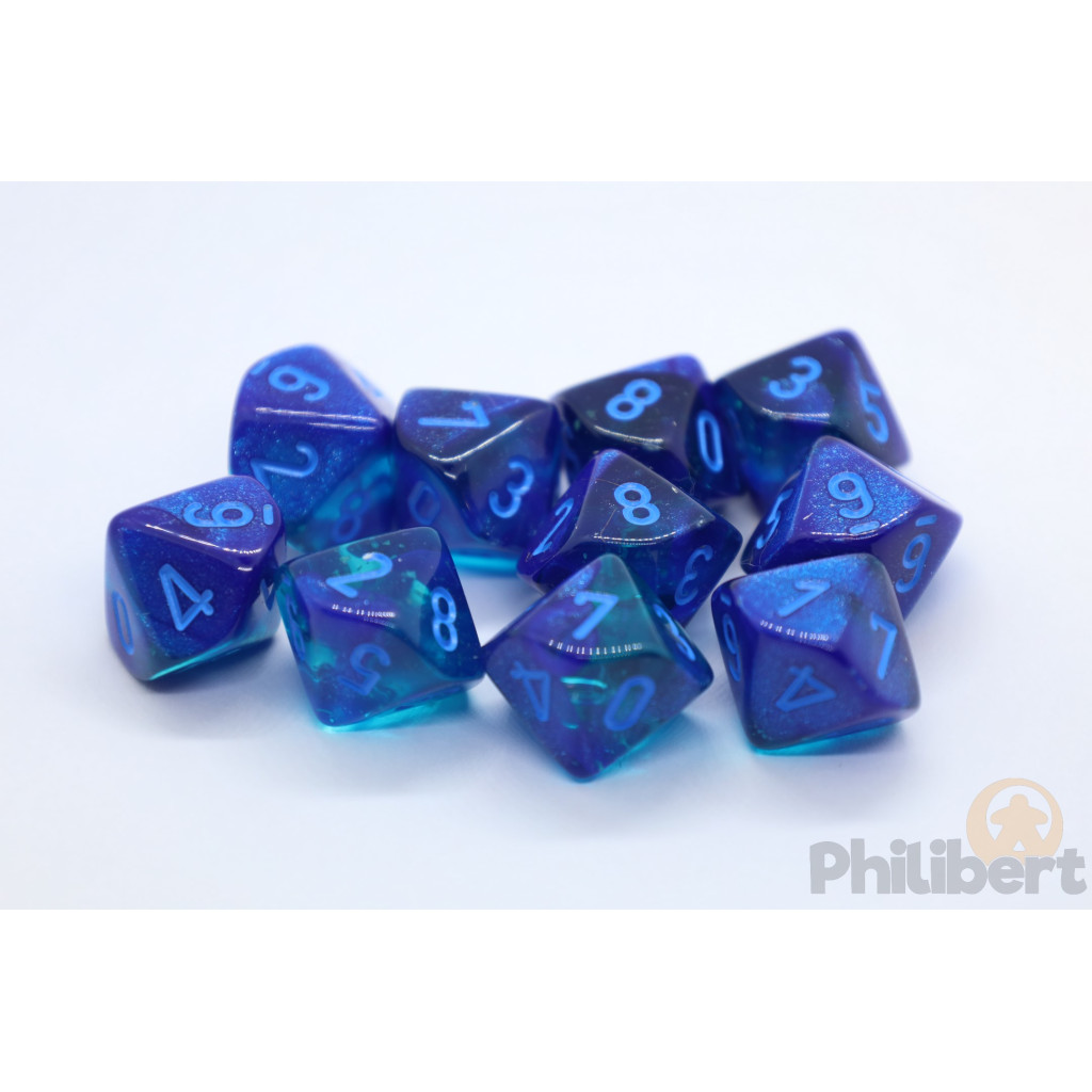 Set de 10 Dés 10 Faces Chessex : Gemini