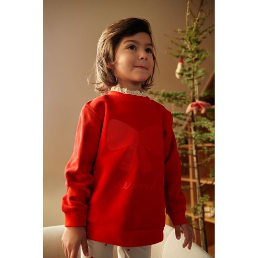 Liewood Rakel Sweatshirt, Holiday Bow Dark Red/Apple Red, 116 cm