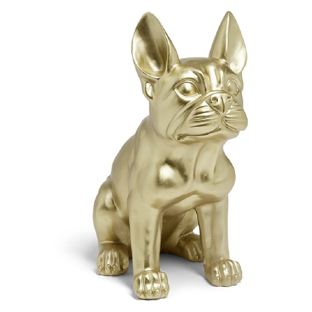 Bulldog décoratif grand modèle plastique jaune