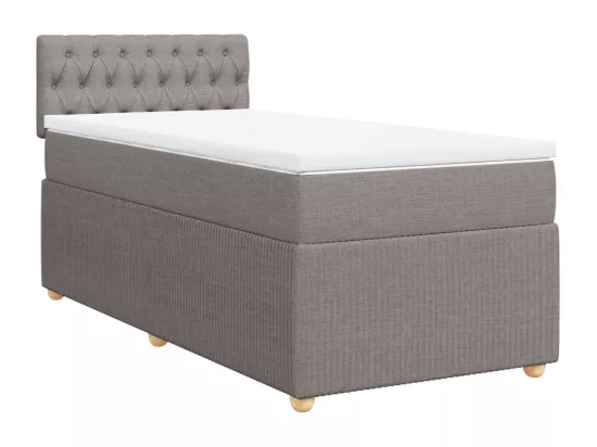 Sommier à lattes de lit avec matelas Taupe 90x190 cm Tissu