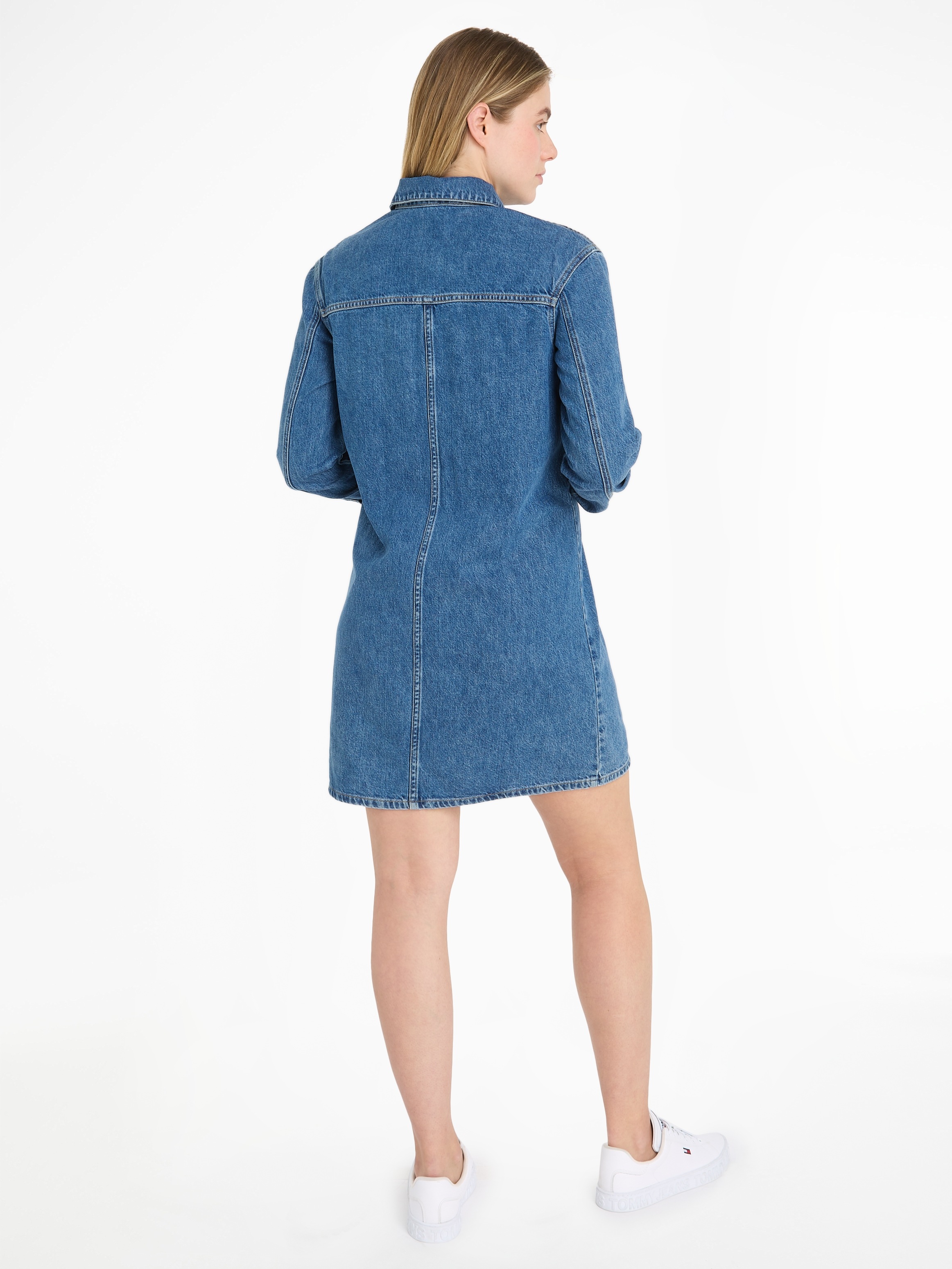 Tommy Jeans Jeanskleid »ALINE LS DRESS AH5032 EXT« mit Logostickerei