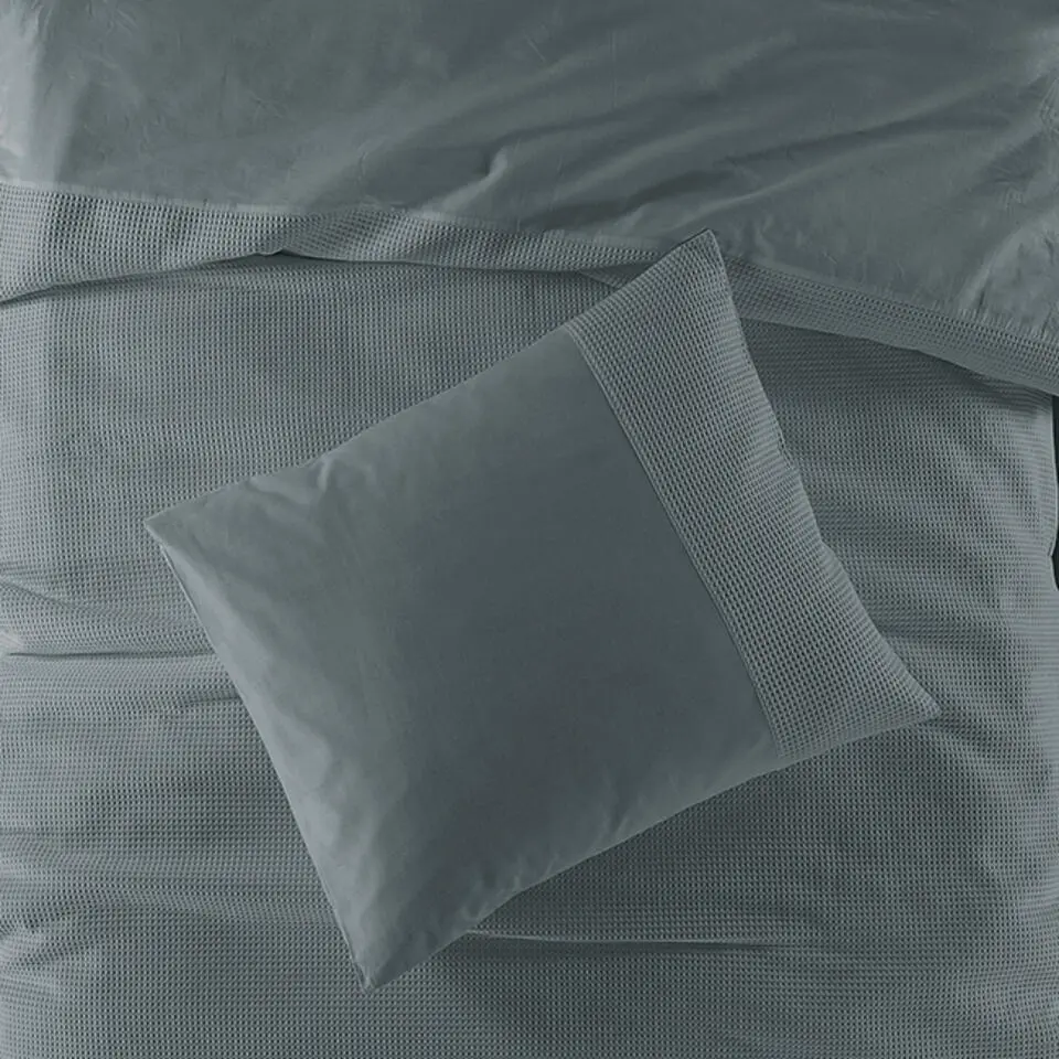 Zavelo DeLuxe Waffle Dekbedovertrek Donkergroen-1-persoons (140 x 200/220 cm)