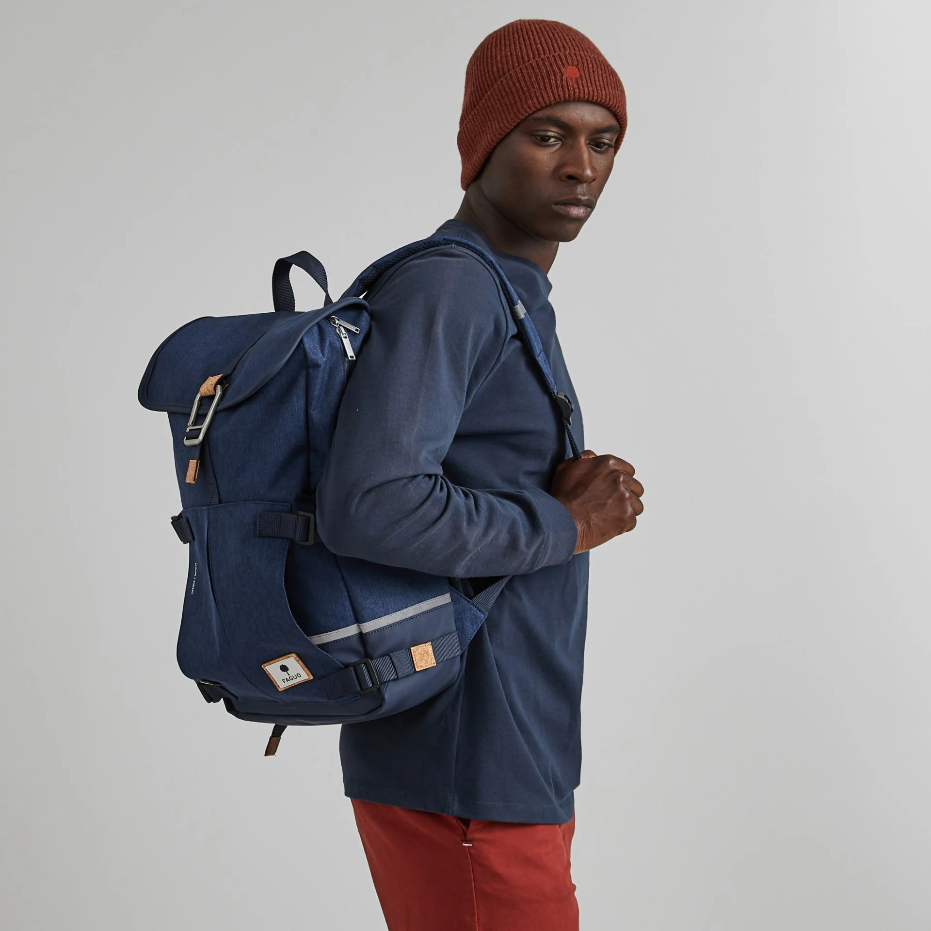 Sac à dos marine végan en polyester recyclé - modèle Commuter